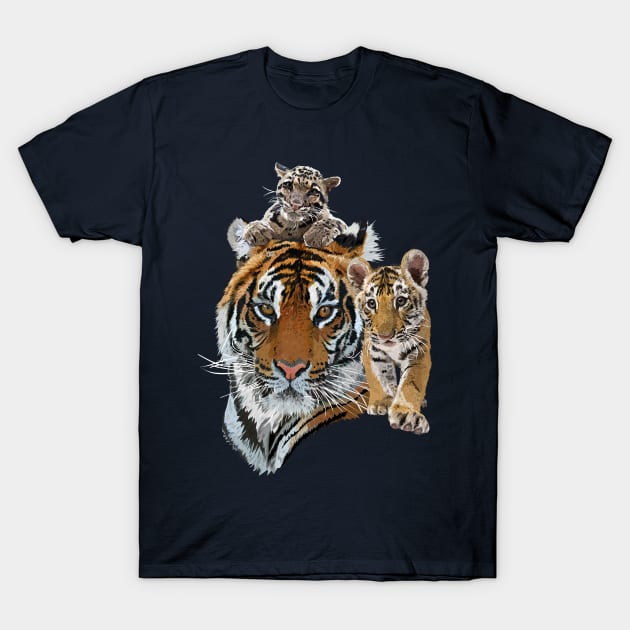 Bengal tiger and hazy tiger T-Shirt by obscurite